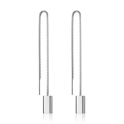 Non-Tarnish Stainless Steel Cube Dangle Earrings for Women