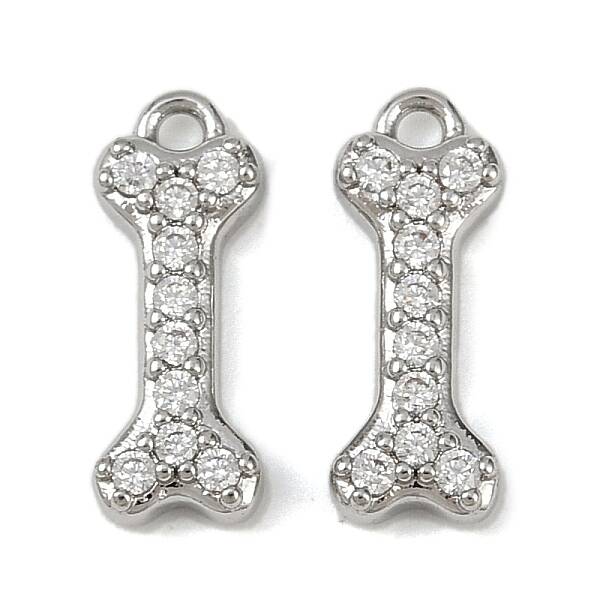Brass Micro Pave Clear Cubic Zirconia Pendants