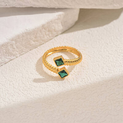 Brass Cubic Zirconia Cuff Rings for Women