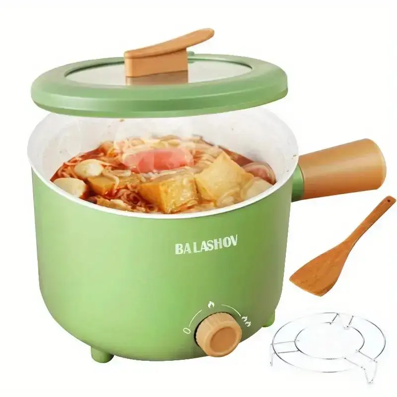 BALASHOV Portable Electric Hot Pot, Mini Multifunctional Pot with Stainless Steel Steamer, Household Kitchen Appliances for C...