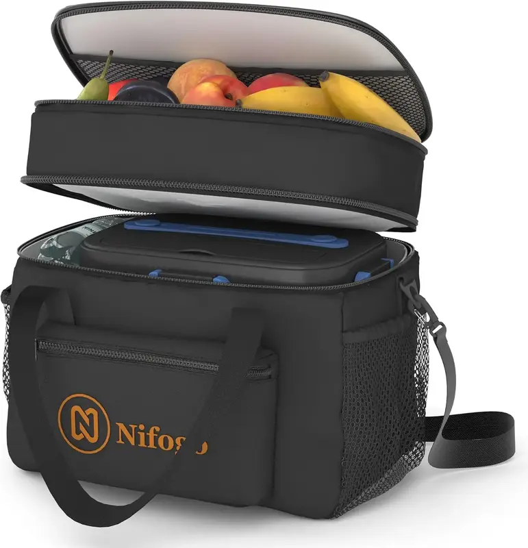 Nifogo Insulated Lunch Bag for Women Men Reusable Lunch Box for Office Picnic Hiking Beach Leakproof Cooler Tote Bag Organize...