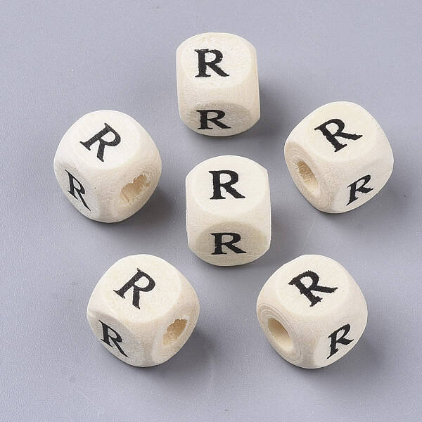 Printed Natural Wood Beads