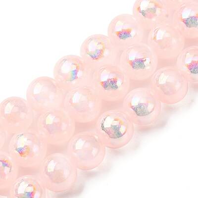 Plating Natural Selenite Beads Strands