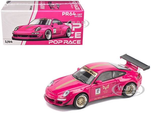 RWB 997 #12 Hotel Ava Pink Metallic 1/64 Diecast Model Car by Pop Race