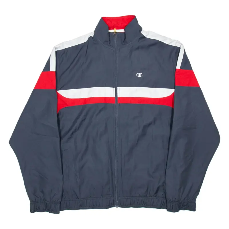 CHAMPION Mens Track Jacket Grey Striped M
