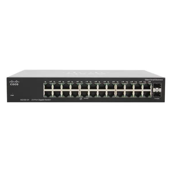 Cisco SG102-24-NA | Small Business 100 Series SG102-24 22 x 10/100/1000Base-T RJ-45 and 2 x 1GbE RJ-45/SFP Combo Ports Layer ...