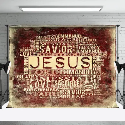 Jesus Christ Religious Word Photo Christmas Backdrop - Aperturee