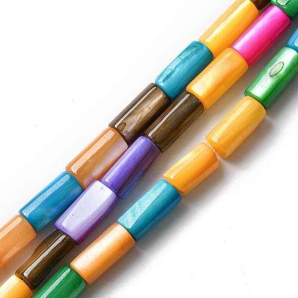 Natural Freshwater Shell Dyed Beads Strands