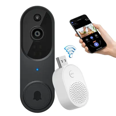 2.4Ghz WIFI Video Doorbell Camera, 1 Set Smart 2-Way Audio Wireless Video Intercom Doorbellcamera, Home Security Video Camera...