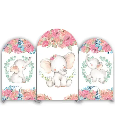 Aperturee Floral Elephant Baby Shower Arched Backdrop Kit | Chiara Arch Backdrop Diy | Custom Chiara Arched Covers | Chiara W...