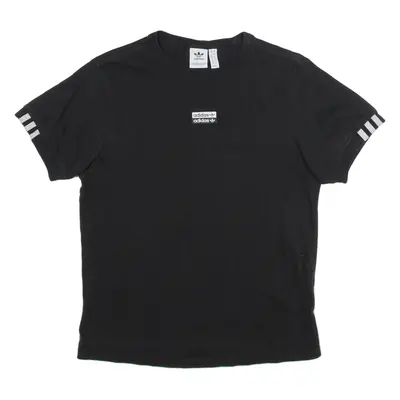 ADIDAS Womens T-Shirt Black UK 12