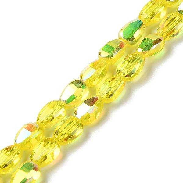Transparent Electroplate Glass Beads Strands