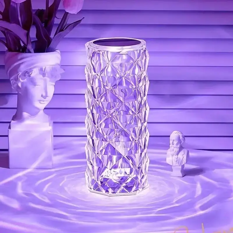 Crystal Night Light for Summer, Color Changing Table Lamp with Touch & Remote Control, LED Night Light for Room