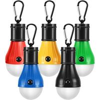 LED Camping Lantern [5 Packs], Portable Camping Lights 4 Lighting Modes, need 3 size 7 batteries, Powered with Clip Hook Tent...