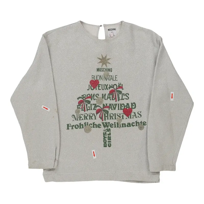 Age 12 Moschino Christmas Sweatshirt - Medium Grey Cotton Blend | Size: medium