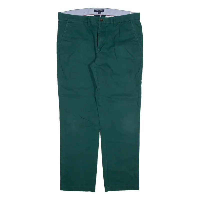 TOMMY HILFIGER Mens Trousers Green Slim Straight W36 L32
