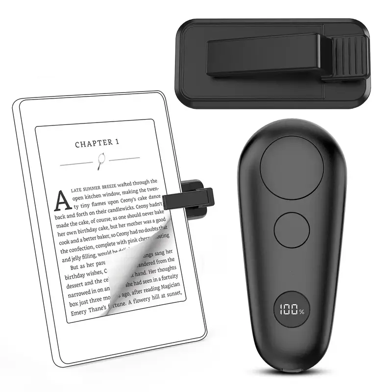 Remote Control Page Turner for Kindle Paperwhite, Camera Video Recording Remote Triggers, USB Rechargeable Page Turner Clicke...