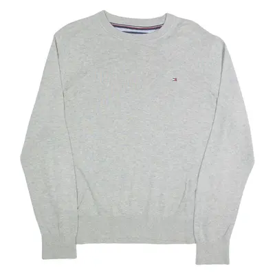 TOMMY HILFIGER Mens Jumper Grey Tight Knit M