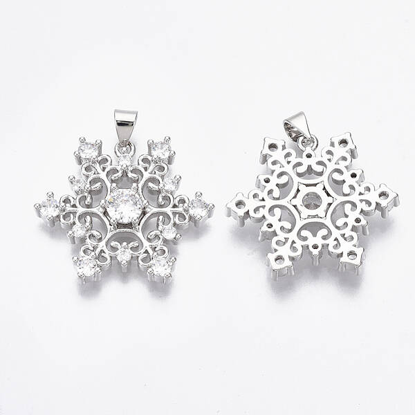 Brass Micro Pave Cubic Zirconia Pendants