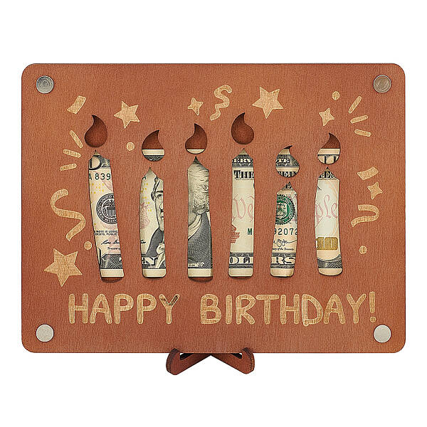 Laser Cut Wooden Money Holder Display Stands