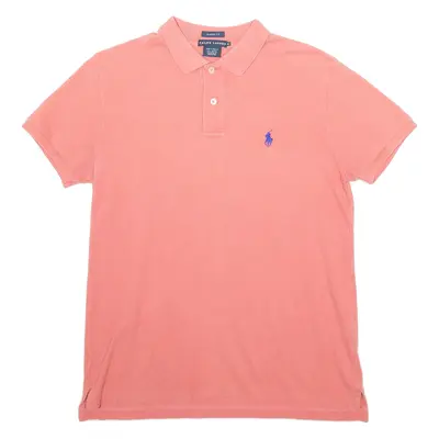RALPH LAUREN Mens Polo Shirt Pink Short Sleeve M