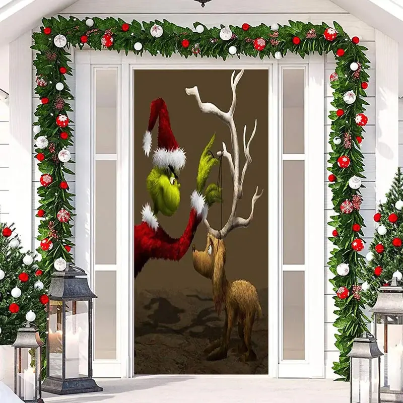 Deep Color Monster Dog Door Cover For Christmas - Aperturee