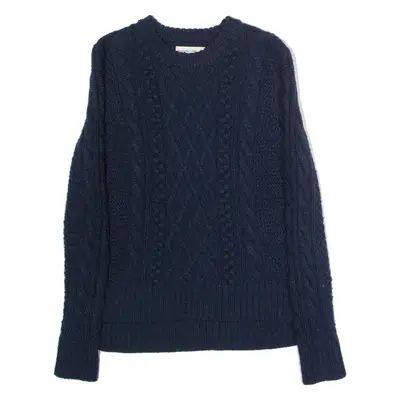 ABERCROMBIE & FITCH Womens Jumper Blue Crew Neck Cable Knit Wool S
