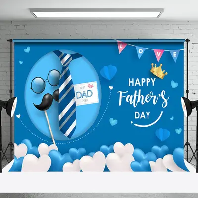 Love Best Dad Ever Blue Moon Fathers Day Backdrop - Aperturee