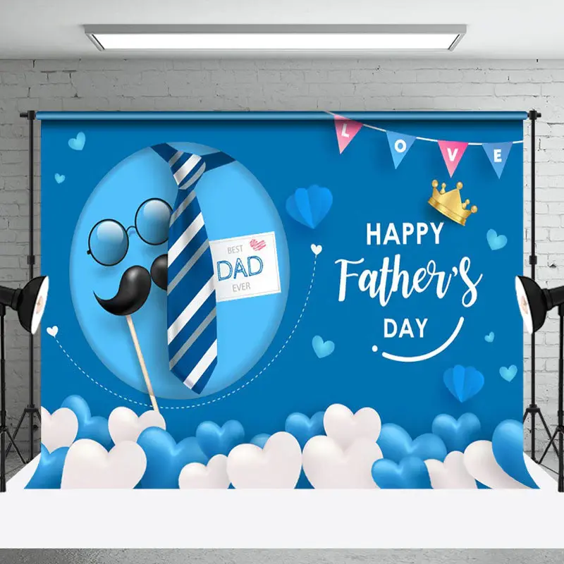 Love Best Dad Ever Blue Moon Fathers Day Backdrop - Aperturee