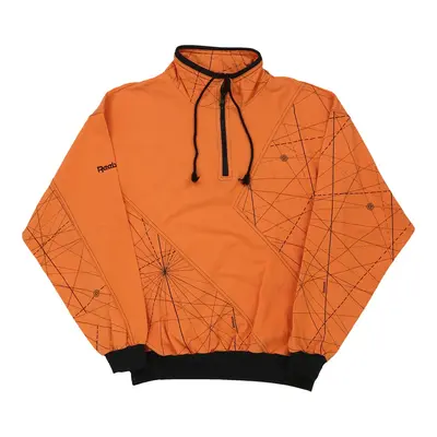 Reebok 1/4 Zip - Medium Orange Cotton Blend