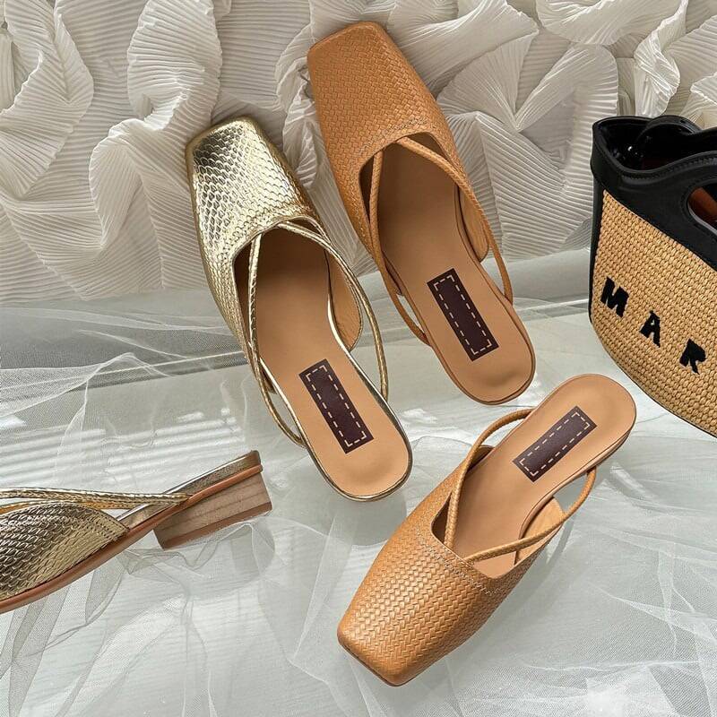 CHIKO Janan Square Toe Block Heels Clogs/Mules Shoes
