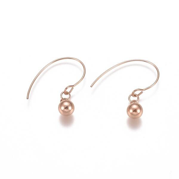 Ion Plating(IP) Ball 304 Stainless Steel Dangle Earrings