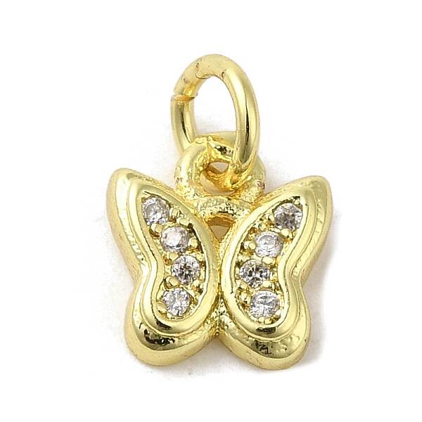 Real 18K Gold Plated Brass Pave Cubic Zirconia Pendants