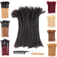 DAIXI #1B Natural Black Dreadlocks Extensions for Add Length/Repair Locs Human Hair Handmade Crochet Traditional Locs