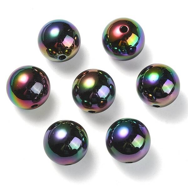 UV Plating Rainbow Iridescent Acrylic Beads