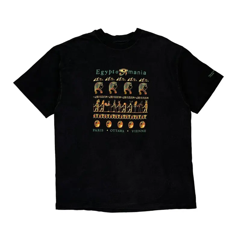 Single Stitch Egyptomania Hanes Graphic T-Shirt - XL Black Cotton