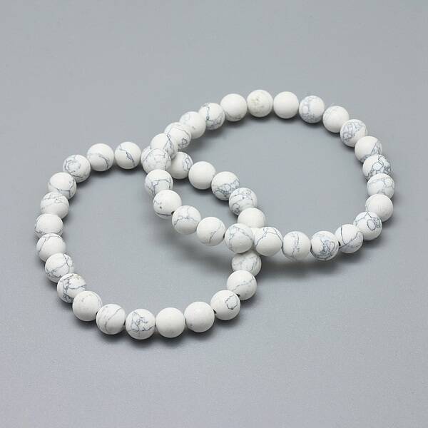 Synthetic Turquoise Jasper Bead Stretch Bracelets