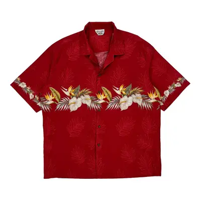 Hawaiian Pacific Legend Hawaiian Shirt - 2XL Red Cotton