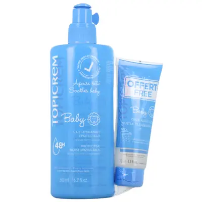 Topicrem Baby - Protective Moisturizing Milk 500ml + Soft Cleansing Gel 75ml