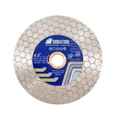 SHDIATOOL 4.5,5 Diamond Saw Blade for Cutting and Grinding Porcelain Ceramic Tile Granite Marble Artificial Stone