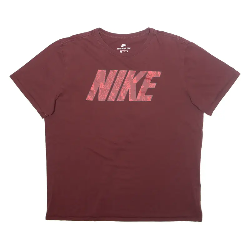 NIKE Mens T-Shirt Maroon XL