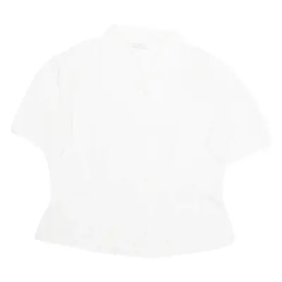 STYLE FRANCAIS Womens Blouse White Collared M