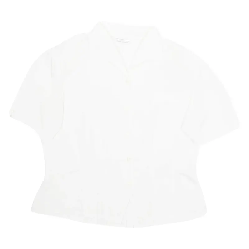 STYLE FRANCAIS Womens Blouse White Collared M