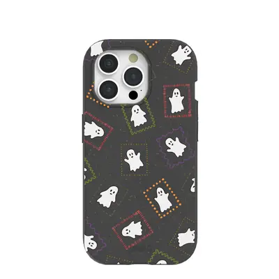 Black Ghost Stamps iPhone 15 Pro Case
