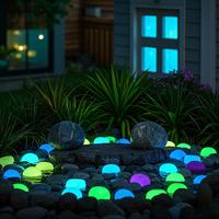 Glow in The Dark Stone, 200pcs/set Luminous Stone for Garden Decoration, Outdoor Decorative Light for Garden, Yard, Patio, La...