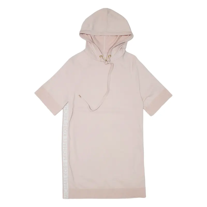 MICHAEL KORS Hooded Womens Jumper Dress Pink Short Sleeve Knee Length XS