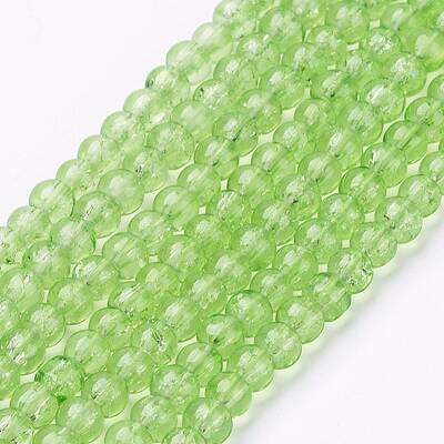 Spray Painted Crackle Glass Beads Strands