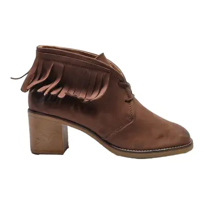 KICKERS Ankle Boots Brown Leather Womens UK 8