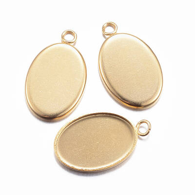 Ion Plating(IP) 304 Stainless Steel Pendant Cabochon Settings
