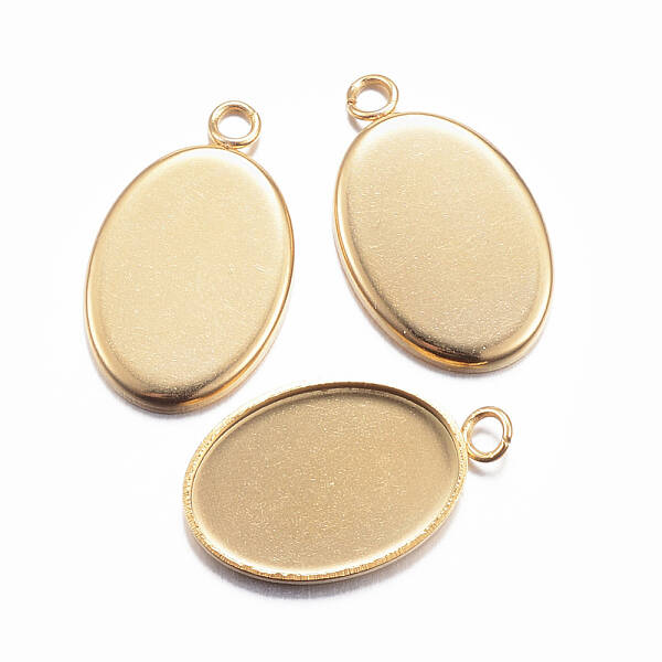 Ion Plating(IP) 304 Stainless Steel Pendant Cabochon Settings